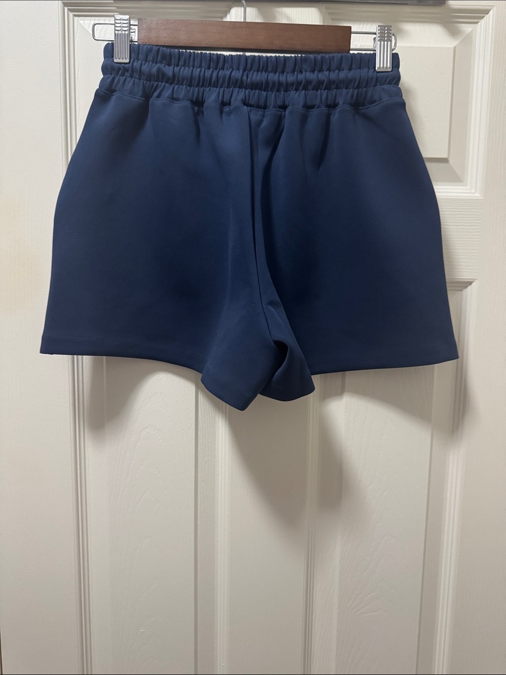 NWT Good American Air Soft Scuba Shorts Navy Size 0 Drawstring Athleisure Lounge - Picture 2 of 4